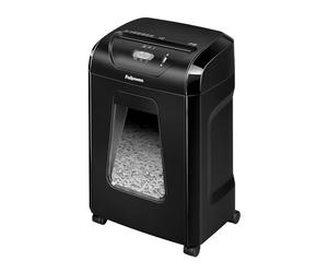 Fellowes Destructora de Papel FS-15C - Uso en Oficina en casa - Trituradora de Corte en partículas, destruye hasta 15 Hojas, Papelera extraíble 19L - Seguridad P4 - Negro