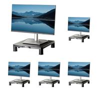 Fellowes Elevador de Monitor Everyday - Soporte Ergonómico Ajustable con 3 Alturas y Gestión de Cables - Para PC, Portátil, iMac - Carga Máx. 27 kg - Negro (Paquete de 5)