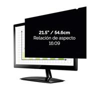 Fellowes Filtro de privacidad PrivaScreen - Protector de pantalla antirreflejos con filtro de luz azul para monitor 21.5" (16:9, 477 × 268mm) con pestañas Quick Reveal™