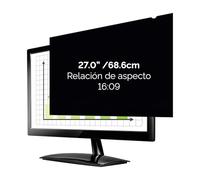 Fellowes Filtro de privacidad PrivaScreen - Protector de pantalla antirreflejos con filtro de luz azul para monitor 27.0" (16:9, 597 × 335mm) con pestañas Quick Reveal™