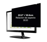 Fellowes Filtro de privacidad PrivaScreen - Protector de pantalla antirreflejos con filtro de luz azul para monitor 22.0" (16:10, 476 × 298mm) con pestañas Quick Reveal™