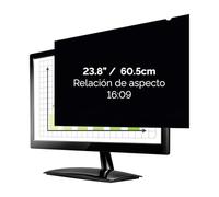 Fellowes Filtro de privacidad PrivaScreen - Protector de pantalla antirreflejos con filtro de luz azul para monitor 23.8" (16:9, 528 × 297mm) con pestañas Quick Reveal™