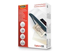 Fellowes Fundas de Plastificar (75x105mm), acabado brillo, 100 hojas, 250 micras (2 x 125 micras) acabado de calidad, adecuadas para fotos, tarjetas de identificación y documentos pequeños