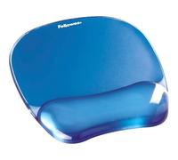 Fellowes Gel Crystals - Alfombrilla de ratón con reposamuñecas ergonómico, color azul