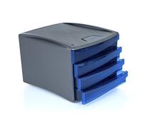 Fellowes Green2Desk - Módulo organizador de 4 cajones, color azul transparente