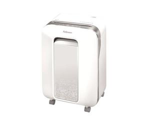 Fellowes LX201 Destructora 22L Blanca - corte en partículas 2*12mm - seguridad p-5 - destruye grapas/t.credito/clips