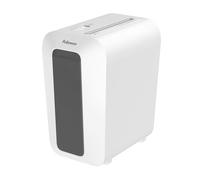 Fellowes LX65 - Trituradora de papel, corte en partículas, destruye hasta 10 hojas, destructora de papel uso personal, papelera 22L, nivel de seguridad DIN-P4, color blanco