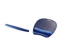 Fellowes Memory Foam - Alfombrilla con reposamuñecas para ratón, Azul Oscuro + Reposamuñecas para Teclado, Azul Oscuro