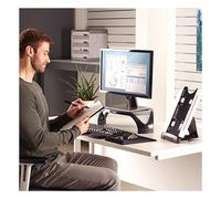 Fellowes Office Suites - Atril de sobremesa 3 en 1, negro/plata