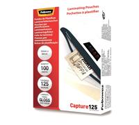 Fellowes Pack de 100 fundas para plastificar, Negro, Formato 60 x 90 mm