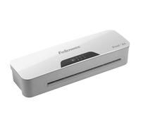 Fellowes Pixel - Máquina laminadora A4 para uso en la oficina en casa, tiempo de calentamiento de 3 minutos con función de apagado automático, 80-125 micras, paquete de iniciación de 10 bolsas de