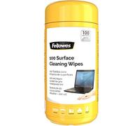 Fellowes Toallitas Limpieza de Superficies. Para el espacio de trabajo. Bote de 100 toallitas multi-superficies