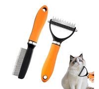 Fellpflege-Set Für Hunde & Katzen - Selbstreinigende Bürste & Edelstahl-Nadelkamm Zum Entwirren Von Unterwolle | Effektiver Tierhaarentferner Für Langes & Kurzes Haar | Ergonomisch & Sanft