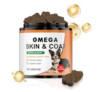 Fellpflege Zusatz für Hunde - 200g Hautberuhigende Kausticks, Unterstützt Glänzendes Fell und Hautgesundheit | Vitaminerga?nzung für Welpen Erwachsene Tiere, Pflegeprodukt für Innen Außen Hundebedarf