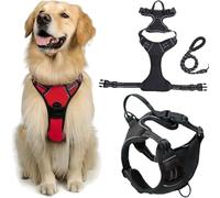 Fellstern Arnés Antitirones con Cuerda De Tracción, Reflektierendes Hundegeschirr Für Hunde Ohne Choke, Kontrolle Ohne Ziehen - Für Hunde Jeder Größe, Für Entspanntes(Black,XL)