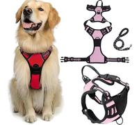 Fellstern Arnés Antitirones con Cuerda De Tracción, Reflektierendes Hundegeschirr Für Hunde Ohne Choke, Kontrolle Ohne Ziehen - Für Hunde Jeder Größe, Für Entspanntes(Pink,L)
