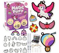 Felly 15 Piezas Magic Puffy Paint 3D, Kit Princesas y Unicornios Creativo DIY con 12 Marcadores, Kit de Pintura Arte, Actividad de Colorear a Mano, Regalos para Niñas 3 4 5 6 7 8 9 10 Años