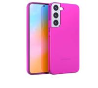 FELONY CASE - Funda Protectora Transparente Rosa Nen para Samsung Galaxy S22 TPU y Policarbonato Cubierta Brillante Que Absorbe los Golpes - A P