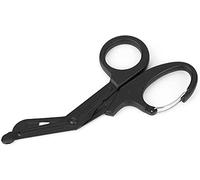 Feloyal Tijeras EMT Doblado 7.7 Inch Acero Inoxidable Chapado Titanio Mate de Tijeras de Vendaje o Gasa para Campamento Al Aire Libre (Negro)