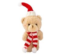 Felpa de oso de Navidad, Adornos de oso de Navidad | Peluche de Navidad Oso Blanco Marrón - Decoración del Hogar Pastel Toppers 6.3 pulgadas Osos de Navidad rellenos para favores de fiesta Cumpleaños
