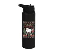 Felpa Feliz Navidad Ovejas Granjero Pastor Ovejas Stainless Steel Insulated Water Bottle