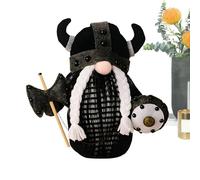 Felpa Guerrero Medieval - Muñeca De Peluche Guerrero Enano, Decoración De Soldado Sueco En Miniatura | Sosteniendo Un Escudo De Hacha con Capa, Suntuoso, Acento De Estante De Mesa con Ba