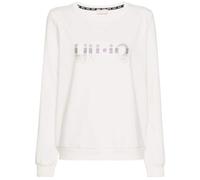 Felpa Liu Jo chiusa donna light ivory logo in strass ES24LJ26 TA4225 FS090 S