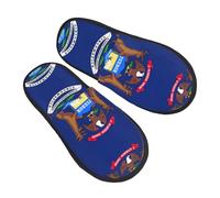 Felpa Pantuflas Bandera Del Estado De Michigan Reutilizable Zapatillas Casa Unisex House Slippers Para Hogar Spa Baño M