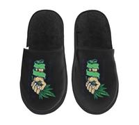 Felpa Pantuflas Libertad De La Marihuana Cómodo Plush Shoes Mullidas Zapatos De Algodón Para Dormitorio Hotel Spa M