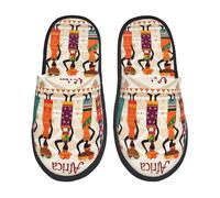 Felpa Pantuflas Mujer Negra Africana Unisex Slippers Portátil Plush Shoes Para Invierno Hotel Spa L