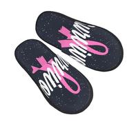 Felpa Pantuflas Patrón De Superviviente De Cáncer De Mama Reutilizable Zapatillas Casa Cómodo Pantuflas De Interior Para Interior Otoño Hogar L
