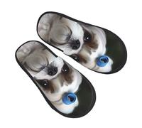 Felpa Pantuflas Perro Shih Tzu Impreso Cálidos Pantuflas Portátil Plush Shoes Para Unisex Otoño Dormitorio M