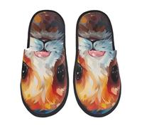 Felpa Pantuflas Pintando Un Hámster Colorido Suaves Zapatillas Casa Mullidas Hogar Pantuflas Para Invierno Spa Otoño L