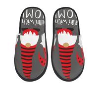 Felpa Pantuflas Relajándome Con Mi Gonme Unisex Plush Shoes Antideslizante Hogar Pantuflas Para Otoño Hogar Invierno M