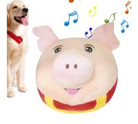Felpa para mascotas en movimiento activo - Pelota de peluche electrónica para perro, juguete interactivo para perros, juguete de bola chirriante con música para hablar de perro, juguete lavable de cer