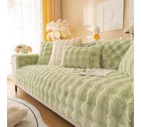 Felpa Suave - Nuevas Fundas De Sofá Antideslizantes 1 2 3 Plazas, Piel Sintética Conejo, Funda Mullida, Protector Muebles En Forma L(Green,90x120cm)