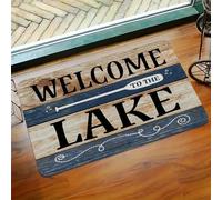 Felpudo 3D - Felpuda Antideslizante para Exteriores con diseño Welcome to The Lake, poliéster, Lavable, Hecha a máquina - 60x90cm