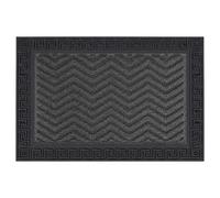 Relaxdays Felpudo Polipropileno, Zigzag, Negro