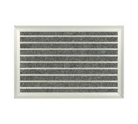 Felpudo alfombrilla de entrada 1,8 kg 60x40 cm felpudo antideslizante plateado
