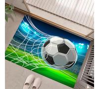Felpudo Antideslizante 50x80cm - Trampa de Tierra - Felpudo Exterior e Interior El Balón Voló Hacia La Portería Alfombrilla Estilo De Dibujos Animados para una Entrada Limpia - Fácil de Cuidar, Verde