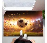 Felpudo Antideslizante 60x120cm - Trampa de Tierra - Felpudo Exterior e Interior Partidos De Fútbol Alfombrilla Celebrando Competiciones Deportivas para una Entrada Limpia - Fácil de Cuidar, Marrón