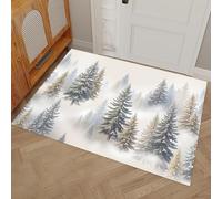 Felpudo Antideslizante, Felpudo De Niebla Entre Nubes Bosque De Pinos, Tapete De Entrada Estilo Retro Pintado A Mano Para Interiores Y Exteriores, Tapete Lavable Para Cocina, Dormitorio 60 x 90 cm