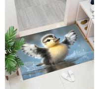 Felpudo Atrapa-Suciedad 40 x 60 cm, Ilustraciones de Animales - Felpudo Antideslizante para Interior, Lindo Pato - Alfombra Lavable para Entrada, Cocina, Mascotas y Puerta Principal - Amarillo pálido