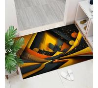 Felpudo Atrapa-Suciedad 40 x 60 cm, Retrofuturismo - Felpudo Antideslizante para Interior, Camino Abstracto - Alfombra Lavable para Entrada, Cocina, Mascotas y Puerta Principal - Amarillo