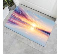 Felpudo Atrapa-Suciedad 40 x 60 cm, Tema de ensueño - Felpudo Antideslizante para Interior, Puesta de Sol en el Agua - Alfombra Lavable para Entrada, Cocina- púrpura Amarillento