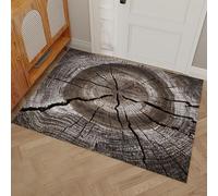 Felpudo Atrapa-Suciedad 45 x 75 cm, casa Rural - Felpudo Antideslizante para Interior, Estacas de Madera Antiguas Retro - Alfombra Lavable para Entrada, Cocina - marrón