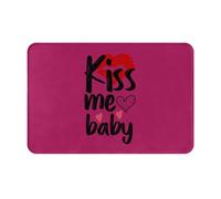 Felpudo Bésame El Día De San Valentín Alfombra Baño Suave Felpudo Entrada Resistente Alfombra Entrada para Oficina Cocina Inodoro 40X60Cm