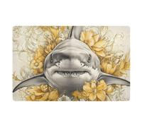 Felpudo Big Fish Flower Alfombrilla Antideslizante Durable Alfombra Entrada Antideslizante Felpudos Entrada para Entrada Casa Cocina Dormitorio 40X60Cm