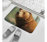 Felpudo Brown Bear Water and Trees Felpudos Entrada Impermeable Alfombrilla Antideslizante Durable Alfombra Exterior para Entrada Casa Cocina Dormitorio 40X60Cm