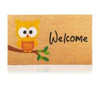 Felpudo Buho de Fibra Coco - 70x40cm - Felpudos Antideslizantes - Felpudos Originales para la Entrada a Casa, Pasillos, Puertas de Exterior - Accesorios para el Hogar - Material Resistente